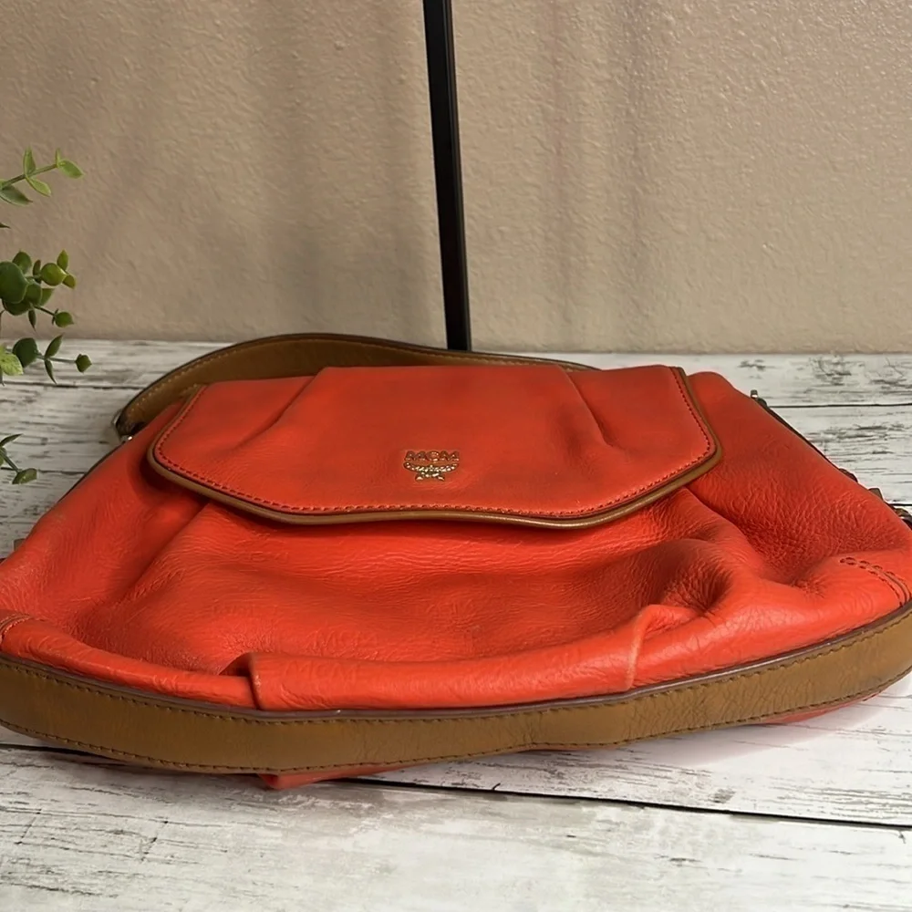 MCM Orange Leather Bag